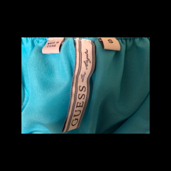New Guess Turquoise Blue Dress w/ Adjustable Spaghetti Straps - Picture 4 of 4